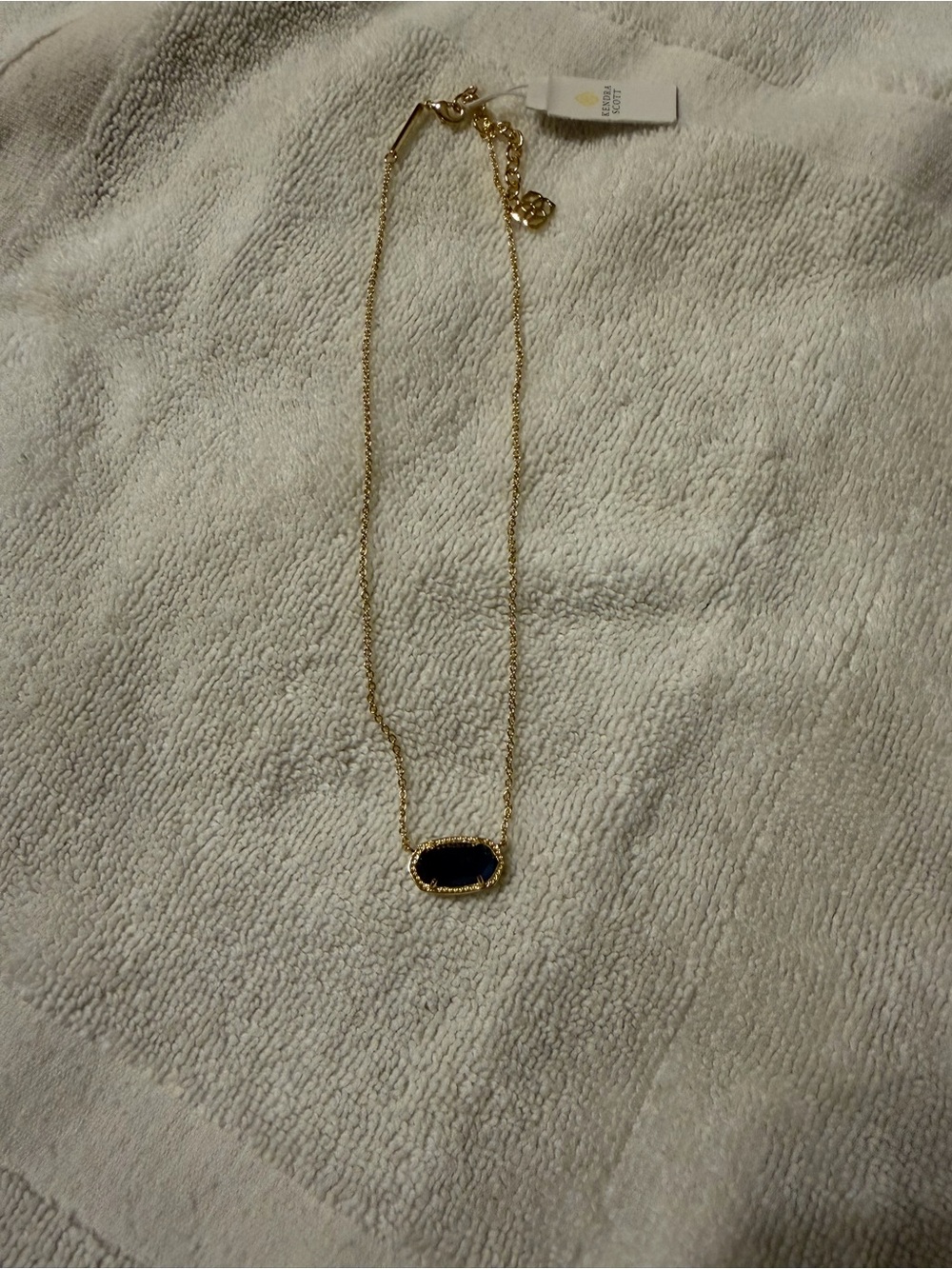 J. Crew Gold Chain Necklace with Black Pendant